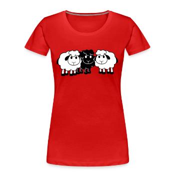 Black Sheep 3 Friends Team Crew Sheep Cute - Women's Premium Organic T-Shirt - red - Front - Mia (176cm)