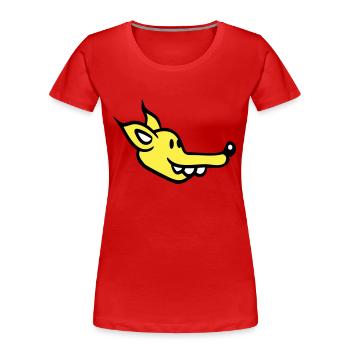 Visage de chien Petit chiot heureux Animal de compagnie - T-shirt bio Premium Femme - rouge - Devant - Mia (176cm)