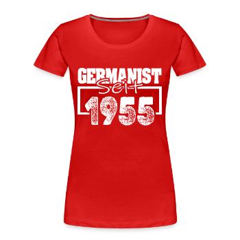 1955 - Frauen Premium Bio T-Shirt - Rot - Vorne - Mia (176cm)