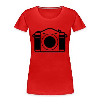 Kamera - Frauen Premium Bio T-Shirt - Rot - Vorne - Mia (176cm)