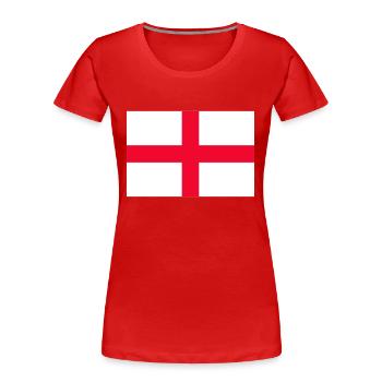 England - Frauen Premium Bio T-Shirt - Rot - Vorne - Mia (176cm)