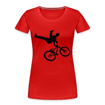 Freeride Jump - Frauen Premium Bio T-Shirt - Rot - Vorne - Mia (176cm)