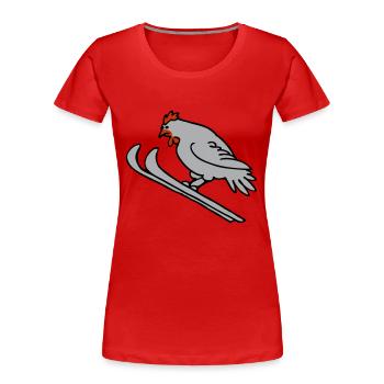 Ski-Henne - Frauen Premium Bio T-Shirt - Rot - Vorne - Mia (176cm)