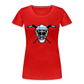 Hockey Goalie Mask Finlande - T-shirt bio Premium Femme - rouge - Devant - Mia (176cm)