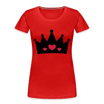 Crown (crown) 05.3 - Women's Premium Organic T-Shirt - red - Front - Mia (176cm)