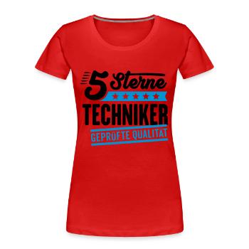 5Sterne Techniker - Frauen Premium Bio T-Shirt - Rot - Vorne - Mia (176cm)