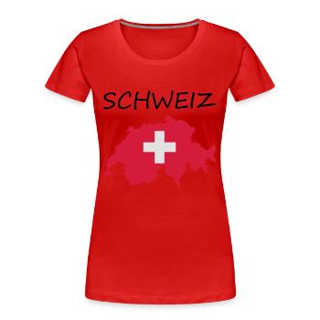 Switzerland - Women's Premium Organic T-Shirt - red - Front - Mia (176cm)