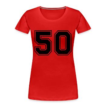 50 - Women's Premium Organic T-Shirt - red - Front - Mia (176cm)