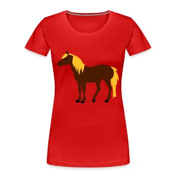 Haflinger - Women's Premium Organic T-Shirt - red - Front - Mia (176cm)