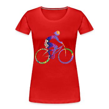 cyclist - Women's Premium Organic T-Shirt - red - Front - Mia (176cm)