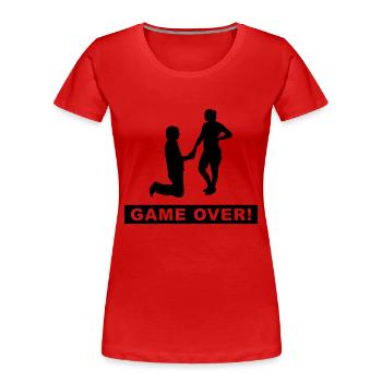 stag night - Women's Premium Organic T-Shirt - red - Front - Mia (176cm)