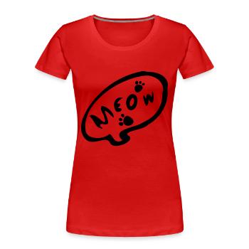 meow_txt paw_prints de chat de minou - T-shirt bio Premium Femme - rouge - Devant - Mia (176cm)