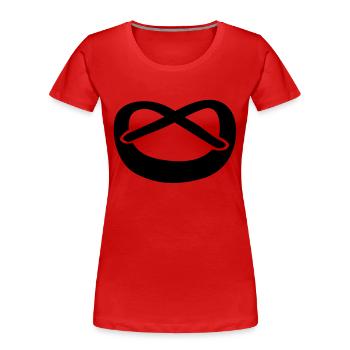 brezel__f1 - Frauen Premium Bio T-Shirt - Rot - Vorne - Mia (176cm)