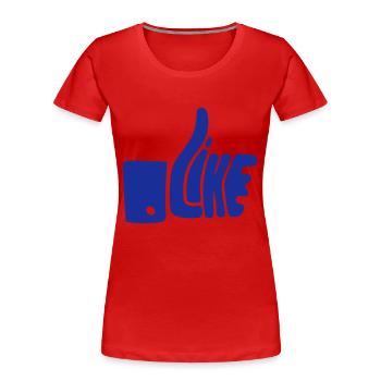 Like - Women's Premium Organic T-Shirt - red - Front - Mia (176cm)