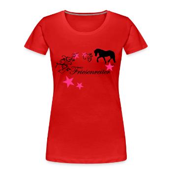 onglet Fries - T-shirt bio Premium Femme - rouge - Devant - Mia (176cm)