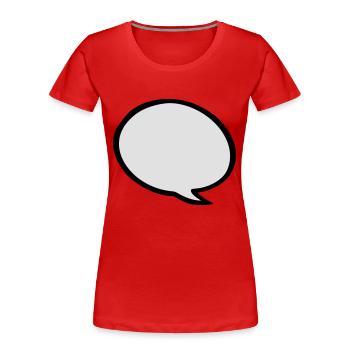 Sprechblase - Frauen Premium Bio T-Shirt - Rot - Vorne - Mia (176cm)