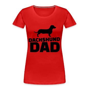 Dachshund Dad - Women's Premium Organic T-Shirt - red - Front - Mia (176cm)