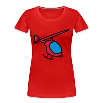 Hubschrauber Helikopter Spielzeug Kind Baby - Frauen Premium Bio T-Shirt - Rot - Vorne - Mia (176cm)