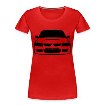 JDM Evo8 | T-shirts JDM - T-shirt bio Premium Femme - rouge - Devant - Mia (176cm)