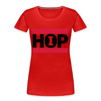 hip hop - Frauen Premium Bio T-Shirt - Rot - Vorne - Mia (176cm)