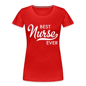 Krankenschwester - Frauen Premium Bio T-Shirt - Rot - Vorne - Mia (176cm)