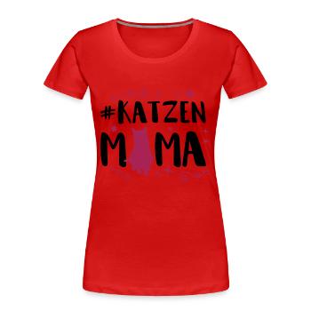 katzen mama - Frauen Premium Bio T-Shirt - Rot - Vorne - Mia (176cm)