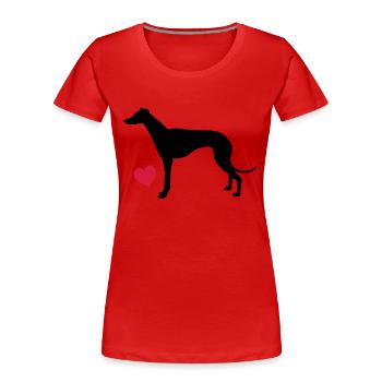 Greyhound - Women's Premium Organic T-Shirt - red - Front - Mia (176cm)