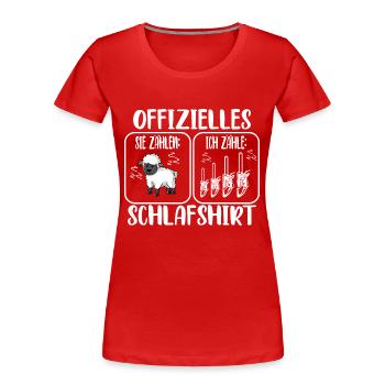 Offizielles Schlafshirt Motorsäge - Frauen Premium Bio T-Shirt - Rot - Vorne - Mia (176cm)