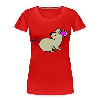 Mouse - Women's Premium Organic T-Shirt - red - Front - Mia (176cm)