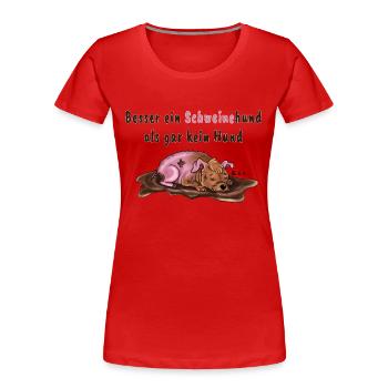 schweinehund - Frauen Premium Bio T-Shirt - Rot - Vorne - Mia (176cm)