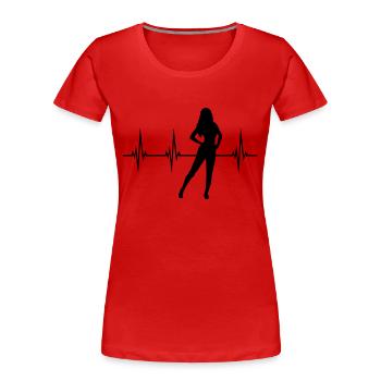 Herzschlag Hot Girl - Frauen Premium Bio T-Shirt - Rot - Vorne - Mia (176cm)