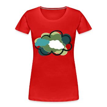 Clouds - Frauen Premium Bio T-Shirt - Rot - Vorne - Mia (176cm)