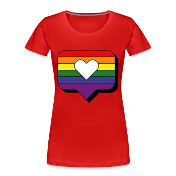 I love Pride - Frauen Premium Bio T-Shirt - Rot - Vorne - Mia (176cm)