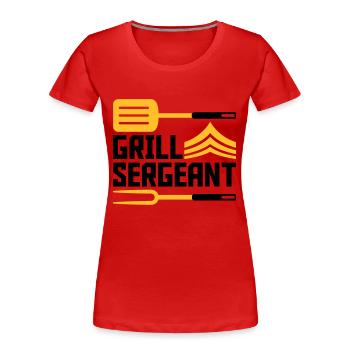 Grill Master Grill Sergeant BBQ - Women's Premium Organic T-Shirt - red - Front - Mia (176cm)
