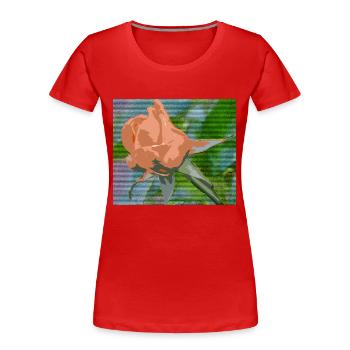 Orange Liquid - Women's Premium Organic T-Shirt - red - Front - Mia (176cm)