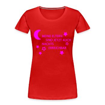 Eltern erreichbar pink - Frauen Premium Bio T-Shirt - Rot - Vorne - Mia (176cm)