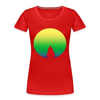 birne in gruen - Frauen Premium Bio T-Shirt - Rot - Vorne - Mia (176cm)