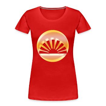 Sonnenaufgang - Frauen Premium Bio T-Shirt - Rot - Vorne - Mia (176cm)