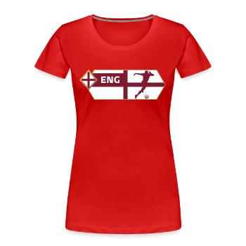 England Football Flag Jersey - England Tshirt - Women's Premium Organic T-Shirt - red - Front - Mia (176cm)