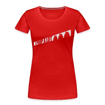 I poop a lot - Frauen Premium Bio T-Shirt - Rot - Vorne - Mia (176cm)