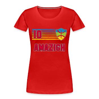 Équipe amazighe de football - T-shirt bio Premium Femme - rouge - Devant - Mia (176cm)