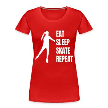 Patinage à roulettes Patin à roues alignées Cadeau Inliner Skater - T-shirt bio Premium Femme - rouge - Devant - Mia (176cm)