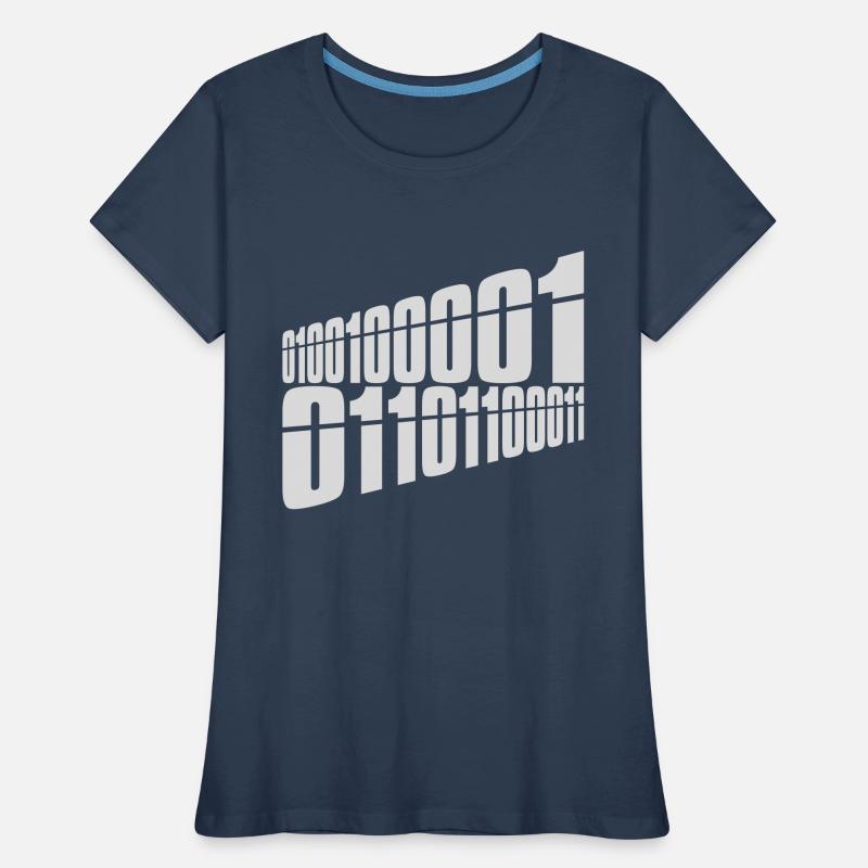 Binary Code Program Language Women's Premium Organic T-Shirt