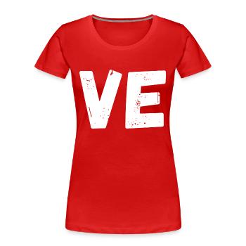 Liebe passendes T-Shirt Paar - Frauen Premium Bio T-Shirt - Rot - Vorne - Mia (176cm)