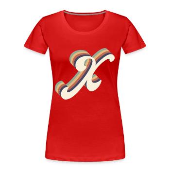 lettre k - T-shirt bio Premium Femme - rouge - Devant - Mia (176cm)