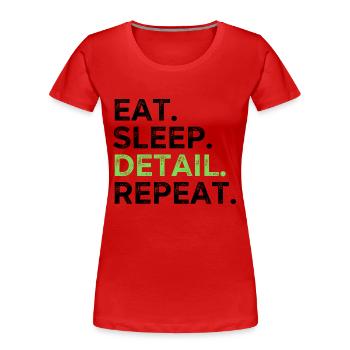 Manger Sommeil Détail Répéter - T-shirt bio Premium Femme - rouge - Devant - Mia (176cm)