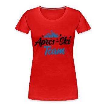 Équipe après-ski - T-shirt bio Premium Femme - rouge - Devant - Mia (176cm)