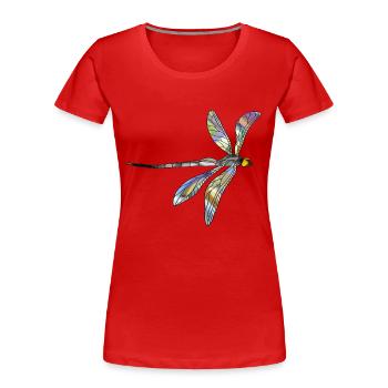Libelle - Frauen Premium Bio T-Shirt - Rot - Vorne - Mia (176cm)