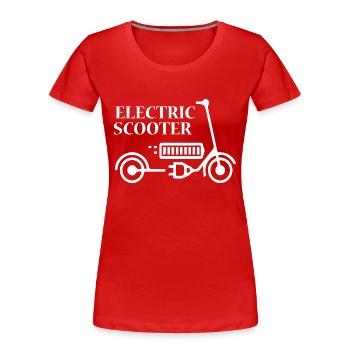 E-Scooter Scooter - T-shirt bio Premium Femme - rouge - Devant - Mia (176cm)