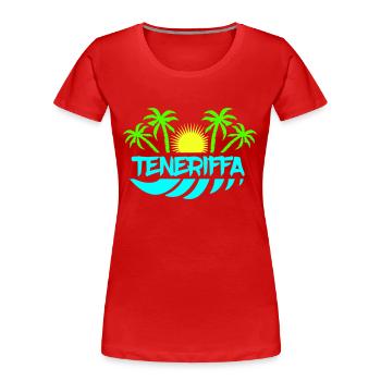 teneriffa - Frauen Premium Bio T-Shirt - Rot - Vorne - Mia (176cm)